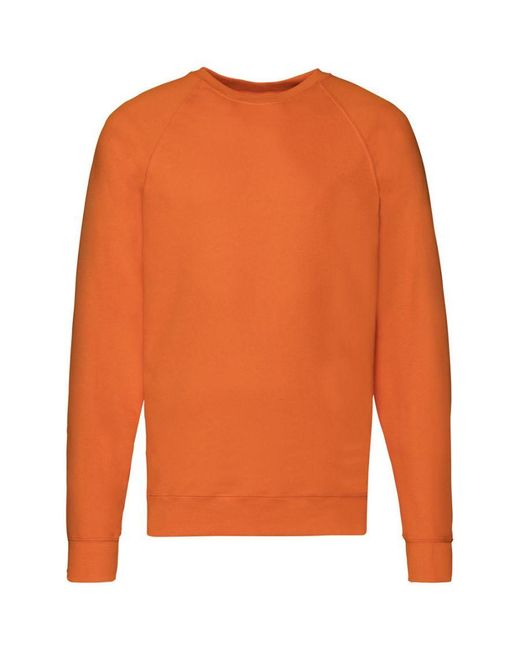Fruit Of The Loom Orange Lightweight Raglan Sweatshirt (240 Gsm) () for men