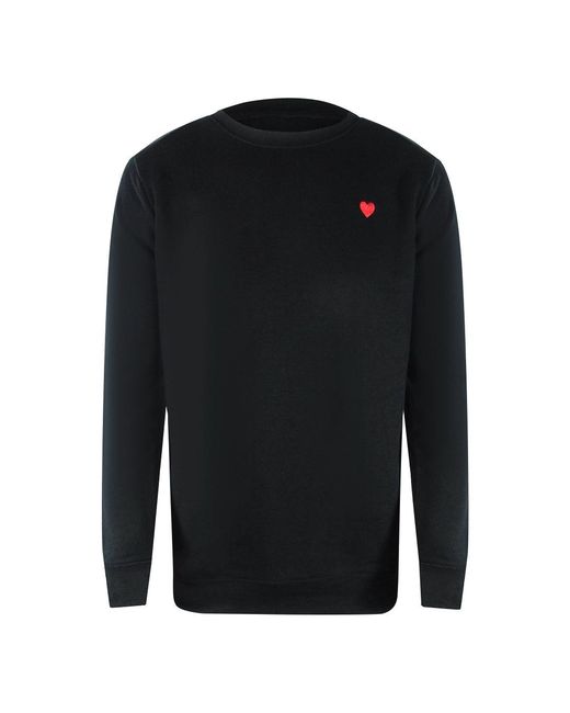 Moschino Black Love Small Heart Logo Sweatshirt Cotton for men