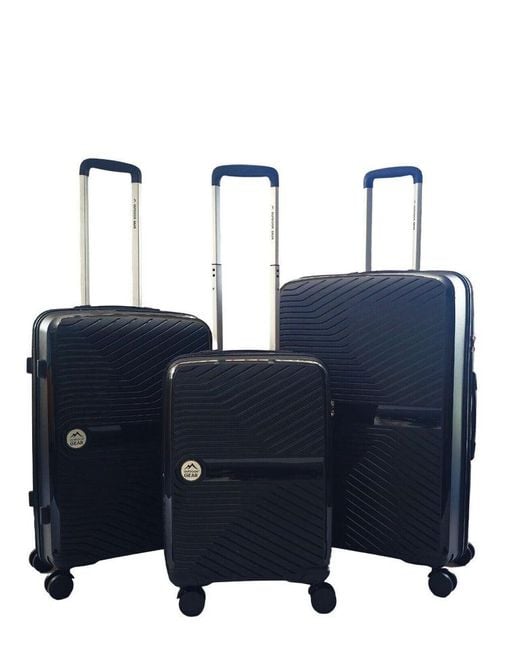 Infinity Leather Blue Hard Shell Travel Luggage Suitcases