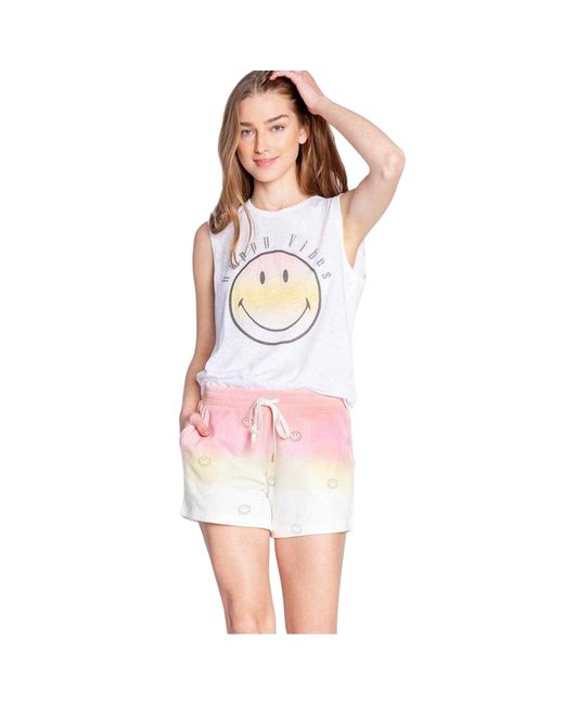 Pj Salvage Pink Ladies Ombre Relaxed Fit Casual Shorts (Ombre)