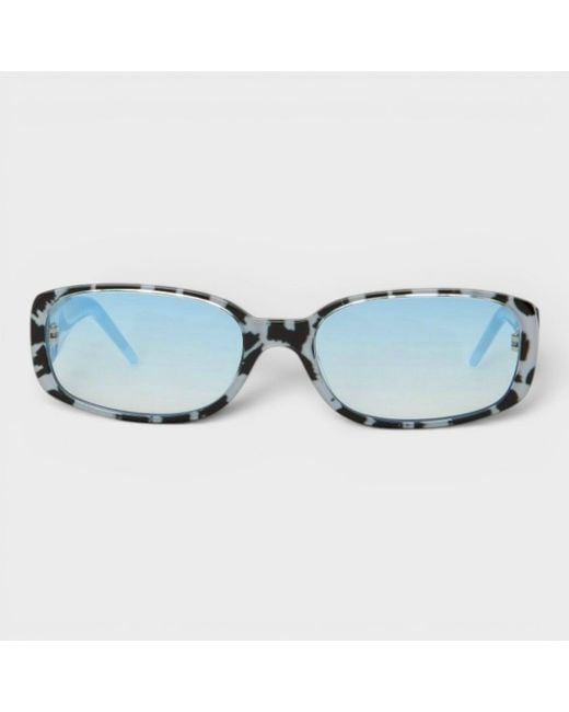 Casablanca Blue Oval Stripe Acetate Sunglasses