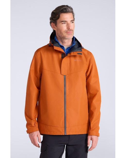 Mountain Warehouse Orange 'Arlberg Extreme' Jacket With Adjustable Hood Waterproof Coat for men