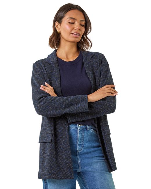 Roman Blue Boucle Jersey Blazer