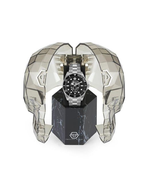 Philipp Plein The $kull Diver Horloge Zilverkleurig Pwoaa0522 in het Metallic voor heren