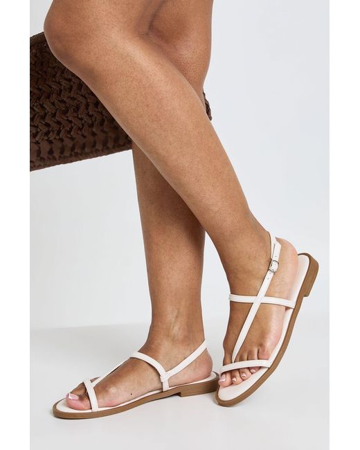 Boohoo Natural Wide Fit Strappy Sandals