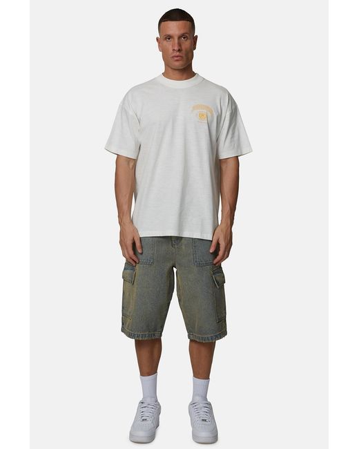 Good For Nothing White Slub Relaxed Graphic Tee for men