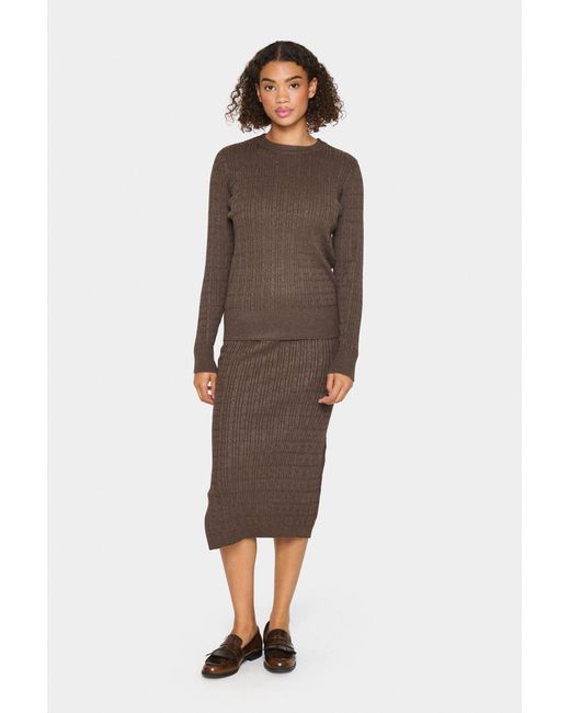 Saint Tropez Pullover Regular Fit in het Brown