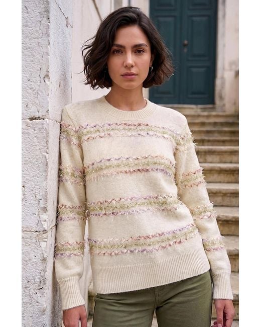 Roman Natural Textured Stripe Knit Jumper