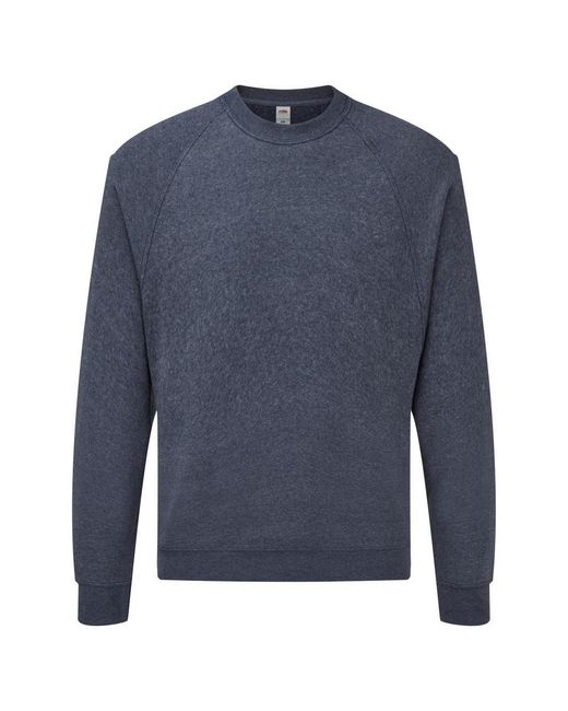 Fruit Of The Loom Blue Raglan Sleeve Belcoro Sweatshirt (Heather) for men