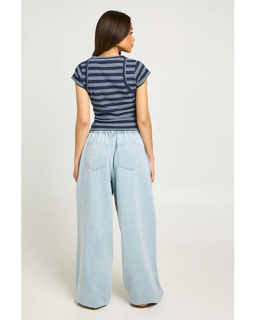 Boohoo Blue Supersoft Elasticated Waistband Jean