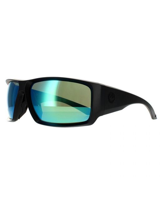 Dragon Green Wrap Matte H2O Lumalens Deep Ion Polarized Sunglasses for men