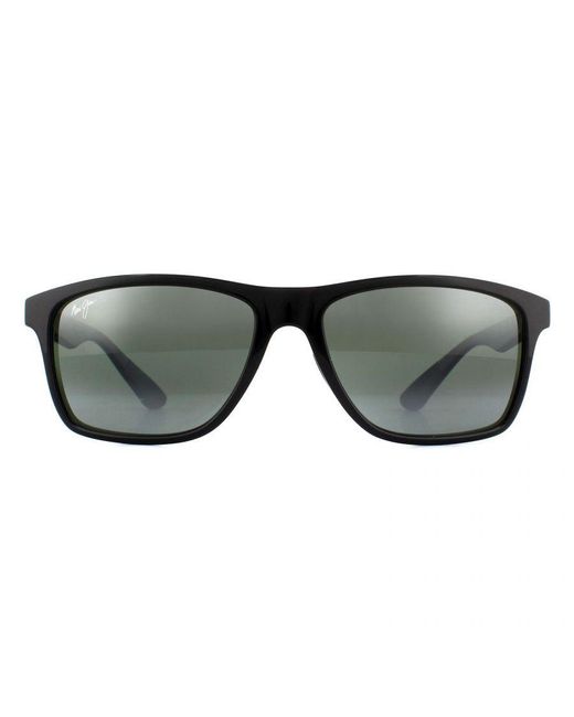 Maui Jim Gray Rectangle Gloss Neutral Polarized Sunglasses for men
