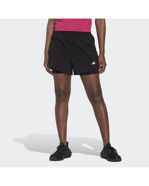 Adidas Originals Black 3-stripes Woven Two-in-one Shorts