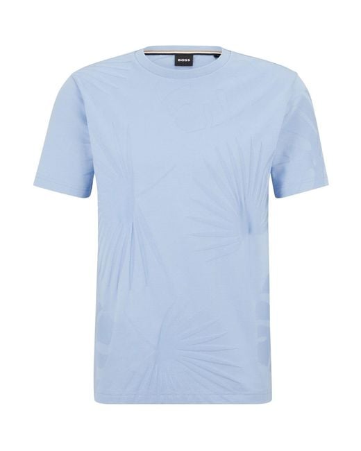 Boss Blue Crew Neck Short Sleeve Regular Fit T-Shirt for men