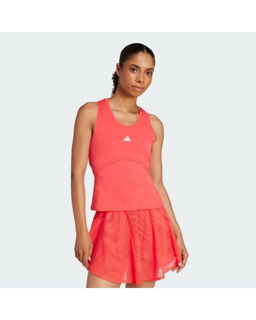 Adidas Originals Red Tennis Pro Climacool Y-Tank Top