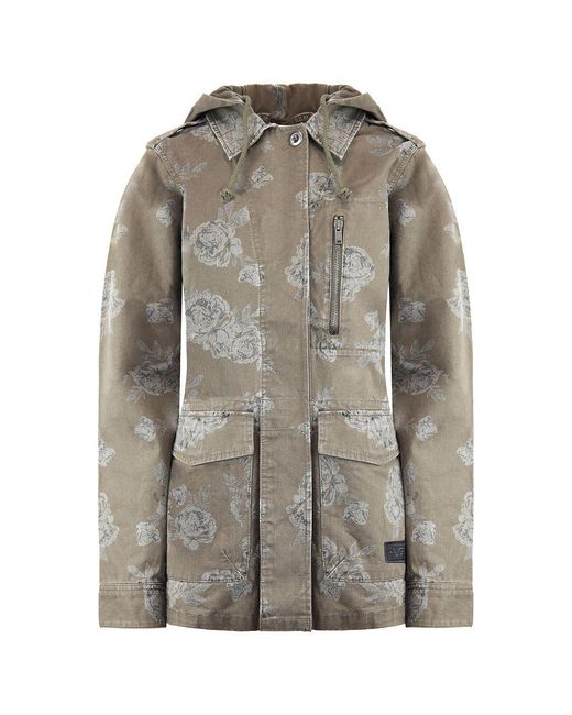 Vans Gray Off The Wall Coffey Hooded Jacket Floral Khaki X3V1Le A51B
