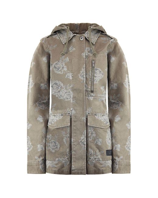 Vans Gray Off The Wall Coffey Hooded Jacket Floral Khaki X3V1Le A51B