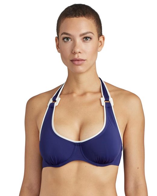 Aubade Blue Tt15 La Baie Des Vagues Full Cup Bikini Top