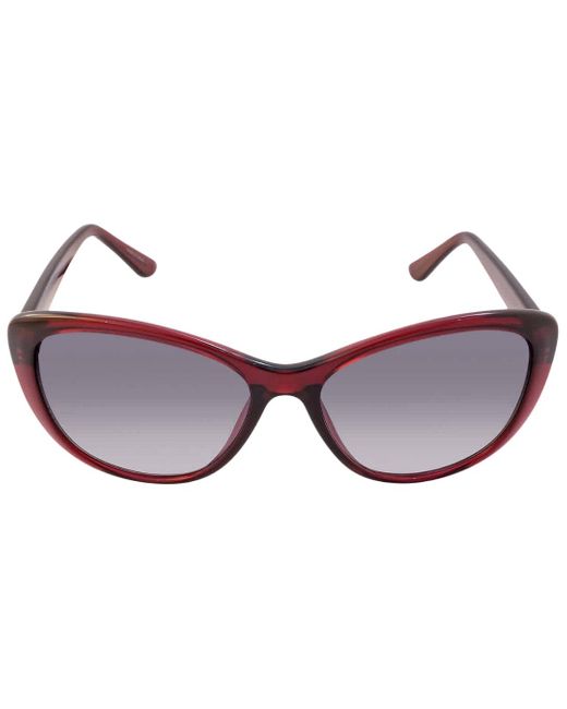 Calvin Klein Brown Milky Burgundy Framed Gradient Lensed Sunglasses
