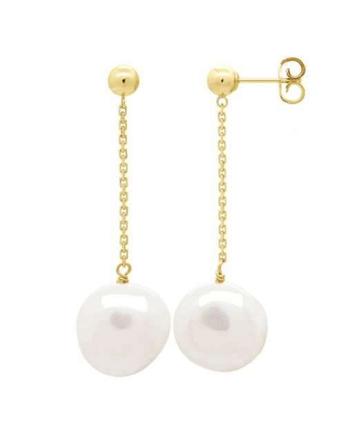 Ateliers Saint Germain White Earrings Real Cultured Freshwater Pearls Baroque 11-12 Mm