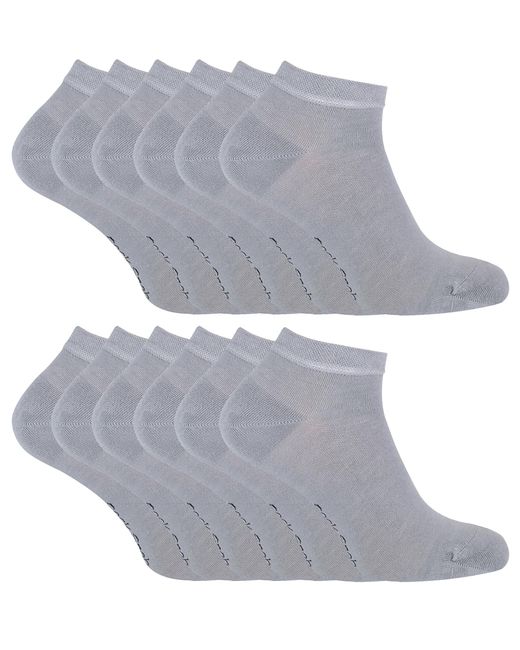 Sock Snob Gray 12 Pair Multipack Bamboo Trainer Socks for men