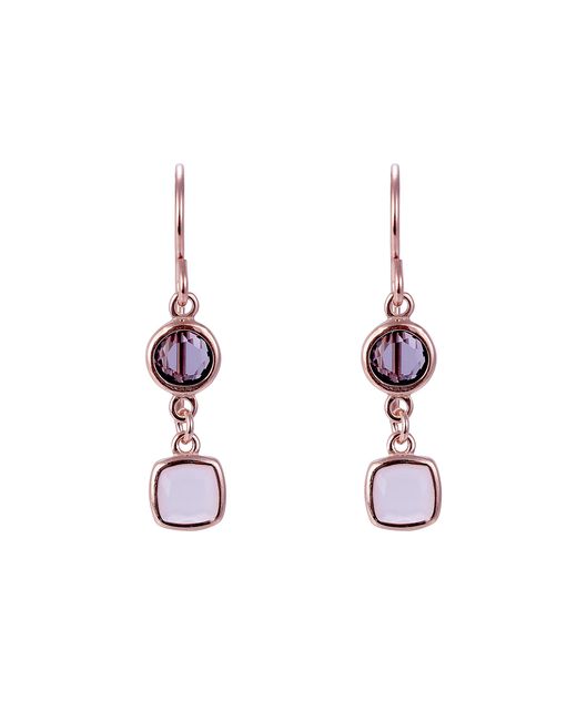 Orphelia Pink 'Fawn' 925 Sterling Drop Earrings