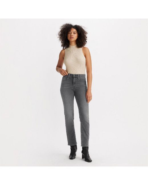 Levi's Gray Levi's High Rise Straight Leg Jeans