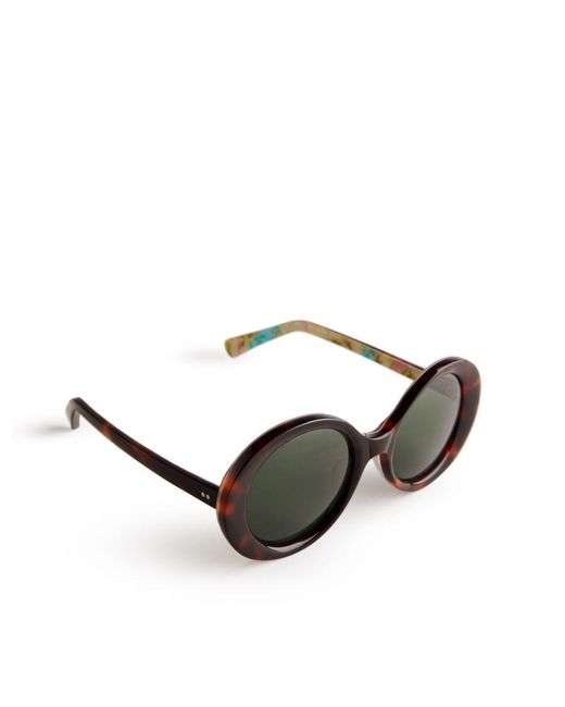 Ted Baker Green Sixties 1960'S Round Frame Sunglasses, Tortoiseshell