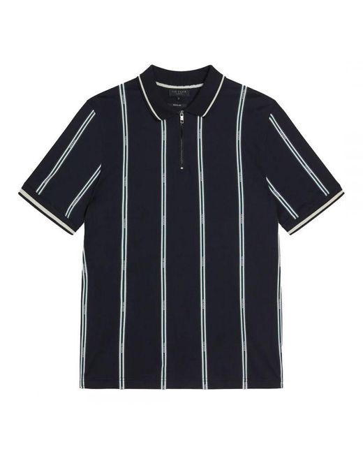 Ted Baker Blue Sisons Striped Polo Shirt for men
