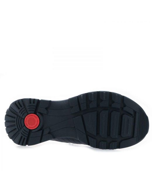 Fitflop Dames Fit Flop Neo-d-hyker Leather-mix Trainers In Navy in het Blue