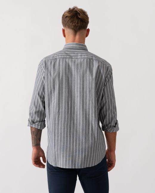 Boss Gray Regular Fit Three Quarter Sleeve Logo Detail Shirt for men