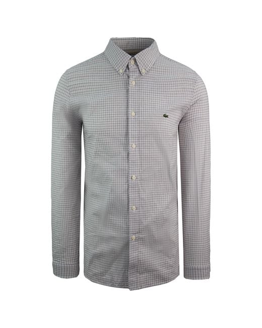Lacoste Gray Stretch Slim Fit Shirt Cotton for men