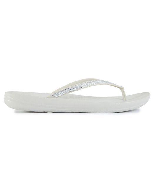 Fitflop White Iqushion Sparkle Sandals