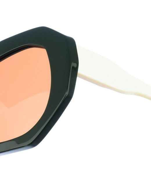 Marni Orange Me606S Oval-Shaped Acetate Sunglasses