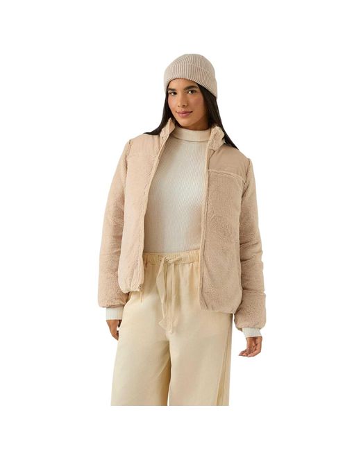 Reebok Natural Ladies Reversible Puffer Jacket (Oatmeal)