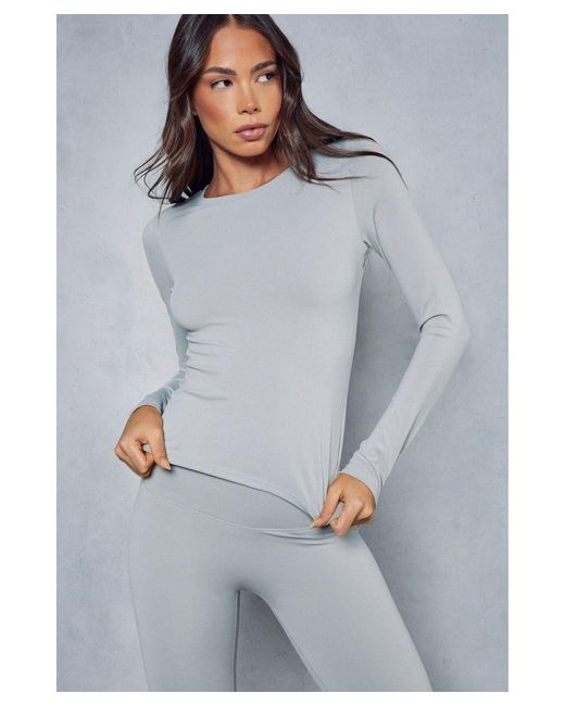 MissPap Gray Super Soft Active Long Sleeve Top