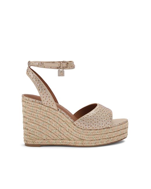 Kurt Geiger Natural Brixton Ankle Strap Wedge Heels