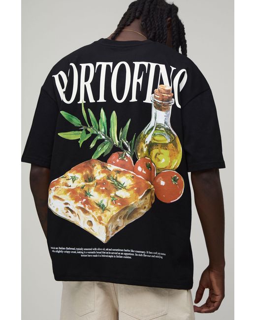 BoohooMAN Black Portofino Oversized Pocket T-Shirt for men