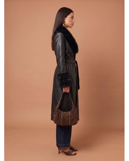 Urban Bliss Black Pu Fur Cuff Jacket