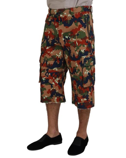 Dolce & Gabbana Camouflage Cargoshorts in het Multicolor voor heren