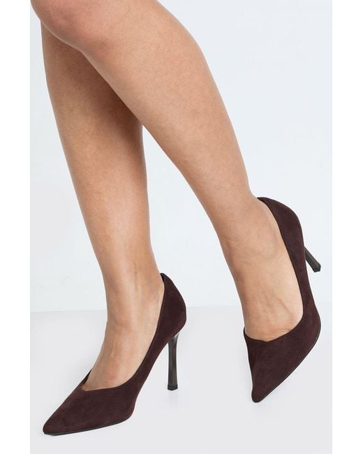 Boohoo Black Wide Fit Mid Height Court Shoes