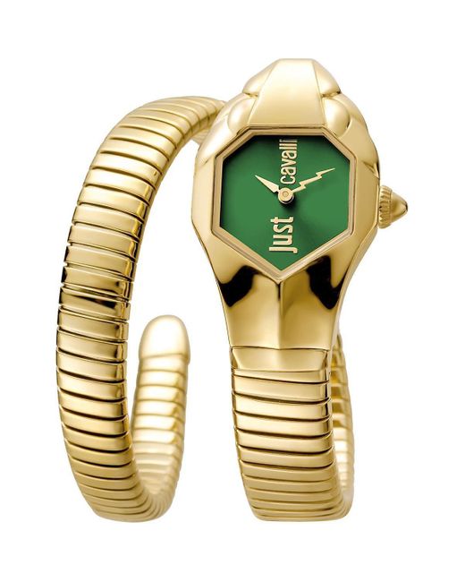 Just Cavalli Yellow Snake Bracelet Watch, 22Mm