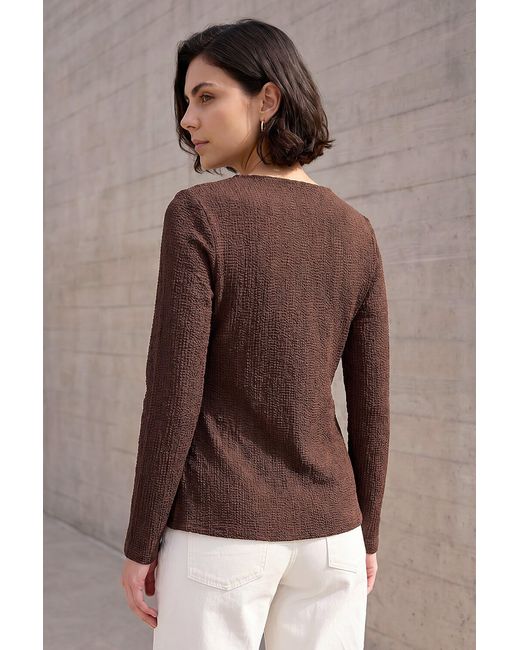 Roman Brown Trim Detail Top