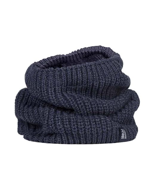 Heat Holders Blue Fleece Lined Chunky Knit Thermal Neck Warmer for men
