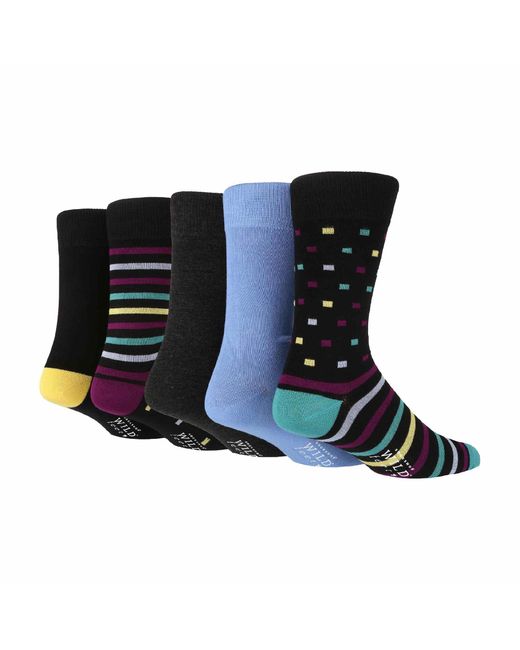 Wildfeet 5Er-Pack Herren Bunte Gestreifte Bambus-Anzugsocken in Blue für Herren