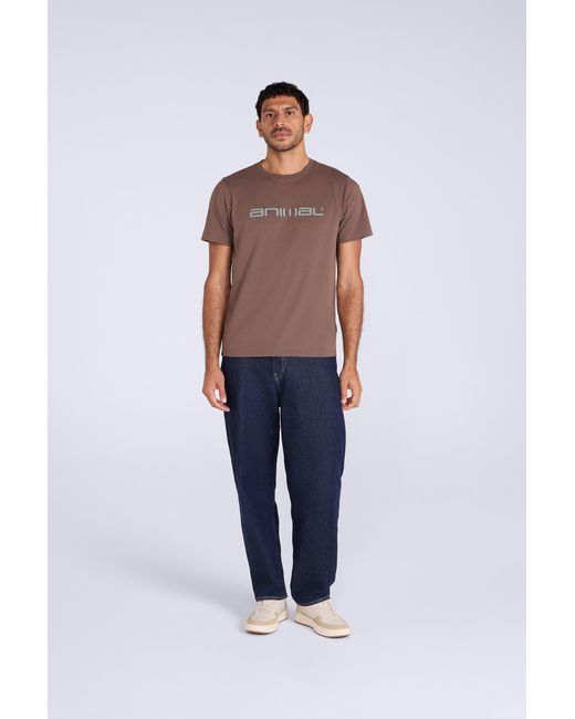 Mountain Warehouse Brown 'Classico' Cotton T-Shirt Short Sleeve Breathable Casual Summer Tee for men