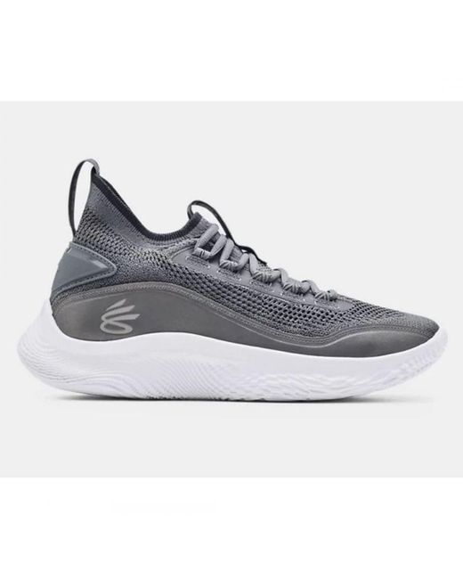 Under Armour Gray Curry Flow 8 Shine Trainers for men