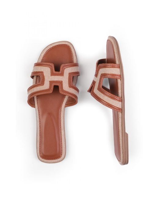 Where's That From Pink 'Surge' Cut Out Strap Flat Sandals
