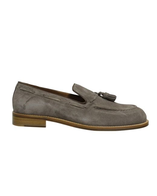 Hackett Black Fc Tassel Suede Leather Taupe Slip On S Loafers Hms20804 951 for men