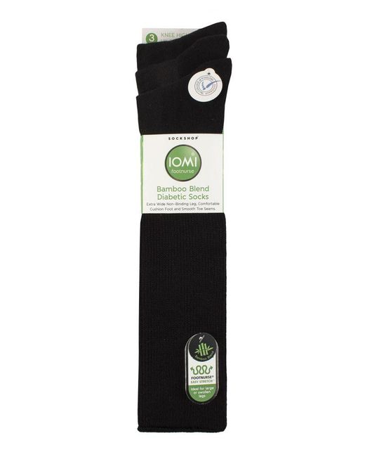 IOMI Black Knee High Diabetic Socks